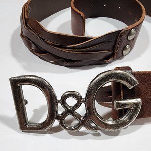 Dolce Gabbana Brown Leather Belt